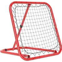 Welikera Fußball Rebounder-Netz, klappbar, Rückprallwand, Verstellbar in 5 Stufen, Metall, 78 x 84 x 65-78 cm, Rot