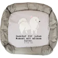 Mr. & Mrs. Panda Hundekorb Spitz Moment - Grau Pastell - Geschenk, Hundebett, Hund, Muttertag, Vatertag, Welpen, Valentinstag