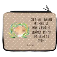 Mr. & Mrs. Panda Stifteetui Hund Blumen - Hundeglück - Geschenk, Federmäppchen, Schlampermäppchen, Sprüche, Federtasche, Federmappe, Umarmen, Gassi gehen, Etui für Stifte