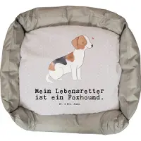 Mr. & Mrs. Panda Hundekörbchen Foxhound Lebensretter - Grau Pastell - Geschenk, Laufhund, Welpen, Vatertag, Jagdhund, Ostern, Muttertag, Geburtstag, Jubiläum