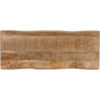 Casa Massiva Holzplatte 80x40 cm Emilio, Bretter aus Mangoholz massiv + raue Oberfläche, Baumkanten-Platte für Heimwerker, geeignet für Arbeitsplatten, Tische & Fensterbretter