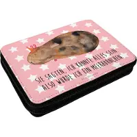 Mr. & Mrs. Panda Federmappe Einhorn Meerschweinchen - Rot Pastell - Geschenk, Meerschwein, Meerhörnchen, Unicorn, Etui für Stifte, Federmäppchen, Einhörner, Federtasche