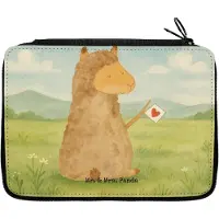 Mr. & Mrs. Panda Malmappe Alpaka Fahne Design - Weiß - Geschenk, Mäppchen, Federtasche, Federmappe, Lama, Alpakas, Etui für Stifte, Lamas, Federmäppchen, Bleistiftetui