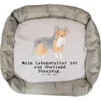Mr. & Mrs. Panda Hundecouch Shetland Sheepdog Lebensretter - Grau Pastell - Geschenk, Hund, Valentinstag, Ostern, Sheltie, Muttertag, Vatertag, Dankeschön