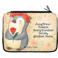 Mr. & Mrs. Panda Bleistiftetui Jungfrau Astrologie Design - Weiß - Geschenk, Geschenke für Frauen, Mäppchen, Federtasche, Sternzeichen, Geburtstagsgeschenk, Etui