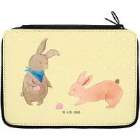 Mr. & Mrs. Panda Bleistiftetui Hasen Muschel - Gelb Pastell - Geschenk, Strand, Beste Freundin, Muttertag, Mäppchen, Schulmäppchen, Federmappe, Stiftetasche, Etui, Urlaub