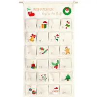 Slyrun Adventskalender aus Stoff mit 24 Taschen, Hängender Weihnachtskalender zum Befüllen, Nachhaltig & Dekorativ