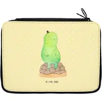 Mr. & Mrs. Panda Federmäppchen Schildkröte Pause - Gelb Pastell - Geschenk, Federtasche, Achtsamkeit, glücklich, Stifteetui, Bleistiftetui, Etui, Panzer, Mäppchen, sitzen