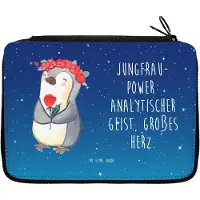 Mr. & Mrs. Panda Bleistiftetui Jungfrau Astrologie - Sternenhimmel Blau - Geschenk, Schlampermäppchen, reiseetui, Sternzeichen, Geschenke für Frauen, Federmappe, Etui