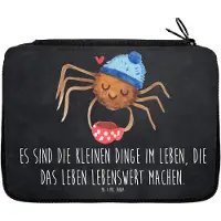 Mr. & Mrs. Panda Etui Spinne Agathe Kaffee - Kreidetafel - Geschenk, Morgen, Morgenmuffel, Federmäppchen, Weiser Spruch, Malmappe, Bleistiftetui, Mäppchen, Schlamper