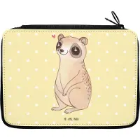 Mr. & Mrs. Panda Schreibmappe Plumplori Glücklich - Gelb Pastell - Geschenk, Glück, Mäppchen, Federmäppchen, Bleistiftetui, Federtasche, Niedlich, Lustige Sprüche, Etui