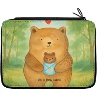 Mr. & Mrs. Panda Mäppchen Bär Baby Design - Weiß - Geschenk, Schüleretui, Geburt, Geburtstag, Nichte, Eltern, Federtasche, Teddy, Etui, Federmappe, Bleistiftetui