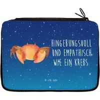 Mr. & Mrs. Panda Etui Sternzeichen Krebs - Sternenhimmel Blau - Geschenk, Schreibetui, Krebse, Federmappe, Federmäppchen, Meer, Mäppchen, Geburtstag Juli, Krabbe