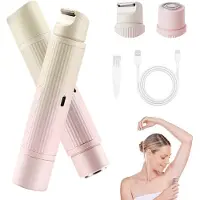 Dopwii Elektrische Rasierer, Elektrischer Rasierer für Frauen, Elektrischer 2-in-1-Epilierer, Elektrischer Rasierer für den Intimbereich der Frau, wasserfest