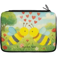 Mr. & Mrs. Panda Schlampermäppchen Biene Liebe Design - Weiß - Geschenk, Federmäppchen, Federtasche, Etui, Schreibmappe, Mäppchen