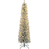 Slyrun LED-Weihnachtsbaum 210 cm mit flammhemmender Kunstkette, Metallbasis und energiesparender LED-Beleuchtung – ideal für festliche Raumdekoration