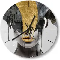 DEQORI Glasuhr Ø30 cm Modern 'Goldener Schimmer' Wanduhr Glas Uhr Design leise Küchenuhr