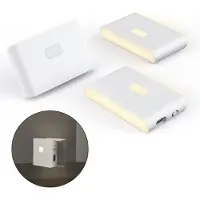 Dopwii LED Nachtlicht mit Bewegungsmelder, [3 Stück] Aufladbar USB Nachtlicht Kinder mit 3 Modi (Auto/ON/OFF), 2700K Warmweiß Nachtlampe für Schlafzimmer