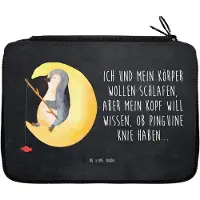 Mr. & Mrs. Panda Federmappe Pinguin Mond - Kreidetafel - Geschenk, Angel, Süßigkeiten, Schlafzimmer, Spruch, Federtasche, Mäppchen, Neugierig, Stifteetui, Federmäppchen