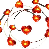 Dopwii Rote Herz-Lichterkette 3 m, 30 LEDs, batteriebetrieben, ideal für Valentinstag, Weihnachten, Hochzeit oder Jahrestag