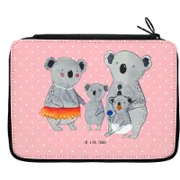 Mr. & Mrs. Panda Mäppchen Koala Familie - Rot Pastell - Geschenk, Schreibmappe, Koalas, Kinder, Schüleretui, Family, Mama, Muttertag, Bleistiftetui, Etui