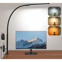 Dopwii LED-Schreibtischlampe zum Anklipsen, 3 Farben und 10 Helligkeitsstufen, Augenschutz-Schreibtischlampe, Schreibtischlampe, Klemmleuchte