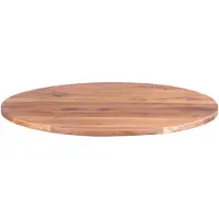 Casa Massiva Runde Holzplatte Emilio | 90 x 90 cm | Akazienholz massiv | Farbe: Natur | gerade Kante | Pflegeleichte DIY-Tischplatte | geeignet für kleine Esstische und Bistrotische