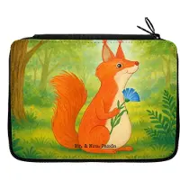 Mr. & Mrs. Panda Bleistiftetui Eichhörnchen Blume Design - Weiß - Geschenk, glücklich Spruch, Spaß, Federmappe, Lachen, Etui für Stifte, Positiv, Bleistift, Federmäppchen