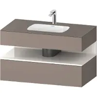 Duravit Einbauwaschtisch-Möbel-Set Qatego 100x55x60cm, we hg/b ma, Konsolen-Waschtischunterbau