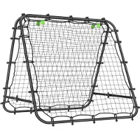 Welikera Fußballtor, verstellbar, klappbar, Metallrahmen, 100 x 68-95 cm, Schwarz