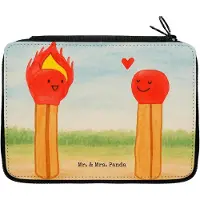 Mr. & Mrs. Panda Federmappe Streichhölzer Design - Weiß - Geschenk, Federmäppchen, Mäppchen, Bleistiftetui, Etui, Freundin, für Stifte, Liebesgeschenk, Liebesbeweis