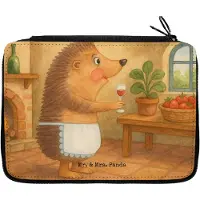 Mr. & Mrs. Panda Federtasche Igel Wein Design - Weiß - Geschenk, Spruch, Deko, Lustige Sprüche, Federmäppchen, Schreibmappe, Rotwein, Federmappe, Weißwein, Etui, Weinglas