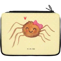 Mr. & Mrs. Panda Etui Spinne Agathe Freude - Gelb Pastell - Geschenk, Mäppchen, Schulmäppchen, Federmäppchen, Beliebte, Schlampermäppchen, Viraler Hit, Viral, Federtasche