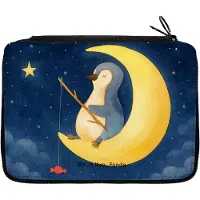 Mr. & Mrs. Panda Schreibmappe Pinguin Mond Design - Weiß - Geschenk, Federmäppchen, Pinguine, Federmappe, Angel, Erschöpft, Bleistiftetui, Federtasche, Spruch, Mäppchen