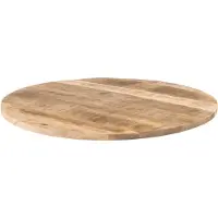 Casa Massiva Runde Holzplatte Emilio | 90 x 90 cm | Mangoholz massiv + Rough | gerade Kante | Pflegeleichte DIY-Tischplatte | geeignet für kleine Esstische und Bistrotische