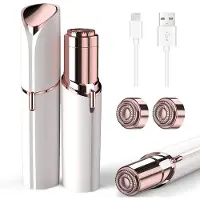 Dopwii Gesichtshaarentferner für Frauen, USB Elektrischer Haarentfernung Gesicht Damen mit LED-Licht, Schmerzfreie Gesichtsrasierer, Trimmer Damen für Körper