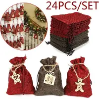 RPSTrading Adventskalender zum Befüllen Weihnachtskalender Weihnachten Säckchen DIY Adventskalender zum Befüllen Weihnachten Säckchen Decor 24 Stoffbeutel