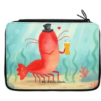 Mr. & Mrs. Panda Schreibetui Hummer Weizen Design - Weiß - Geschenk, Garnelen, Etui, Gasthaus, Wirtschaft, Bier, Stifte, Meer, Stifteetui, Federmäppchen, Schreibmappe