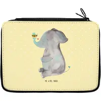 Mr. & Mrs. Panda Schulmäppchen Elefant Biene - Gelb Pastell - Geschenk, Lustige Sprüche, Hochzeitsgeschenk, Etui, Federmäppchen, Bleistiftetui, Heiratsantrag, Liebe