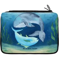 Mr. & Mrs. Panda Schlampermäppchen Walfisch Thunfisch Design - Weiß - Geschenk, Wahl, Federmappe, Wal, Lustige Sprüche, Mäppchen, Federtasche, Tunfisch, Witz, Stifteetui