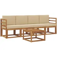 vidaXL Outdoor-Sofagarnitur 5 stk. Natur und Beige