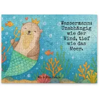 Mr. & Mrs. Panda Puzzle Wassermann Astrologie Design 192 Teile - Weiß - Geschenk, Sternzeichen, 500, Tierkreiszeichen, Geburtstagsgeschenk, Puzzlespiel, 1000, Legespiel
