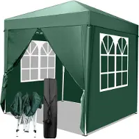 FCH Pavillon, Pop-up-Pavillon mit 4 Seitenwänden, Partyzelte mit UV-Schutz, Faltpavillon 2x2m