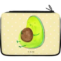 Mr. & Mrs. Panda Mäppchen Avocado Pfeifen - Gelb Pastell - Geschenk, Ernährung, Federtasche, Schwanger, Stifteetui, Federmappe, Etui, Stifte, Diät