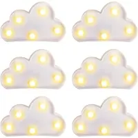 Novzep LED Wolken Nachtlicht, 6 Stück, Kinderzimmer Wanddeko, Party & Babyzimmer Beleuchtung