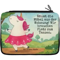 Mr. & Mrs. Panda Mäppchen Einhorn Ballerina Design - Weiß - Geschenk, Unicorn, Etui für Stifte, Geburtstag, Federmappe, Tanzen, Bleistiftetui, Spaß, Wohnung, Einhörner