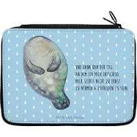 Mr. & Mrs. Panda Bleistiftetui Seekuh Happy - Blau Pastell - Geschenk, Achtsamkeit, Federtasche, Neustart, Schreibmappe, Freundin, Mäppchen, Meer, Federmäppchen, Respekt