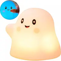 Novzep Wiederaufladbares Nachtlicht für Kinder - RGB LED Tischlampe mit 7 Farben/1200mAh, entzückendes Silikon-Spielzeug zum Antippen für Kinderzimmer