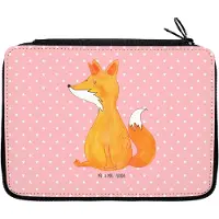 Mr. & Mrs. Panda Federmäppchen Einhorn Wunsch - Rot Pastell - Geschenk, Etui, Federtasche, Mäppchen, Schlampermäppchen, Fuchshörnchen, Federmappe, Einhörner, Füchse