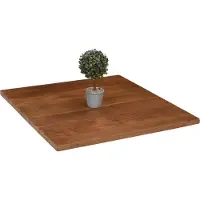 Casa Massiva Holzplatte Brasileiro | 70 x 70 cm | Akazienholz massiv | Farbe: Nussbaum | gerade Kante | Pflegeleichte DIY Tischplatte | geeignet für Esstische/Bistrotische/Couchtische
